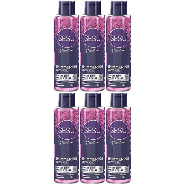 Sesu Simli Cilt Bakım Yağı 150ML (Shımmering Body Oıl) (6 Lı Set) ürün görseli 1