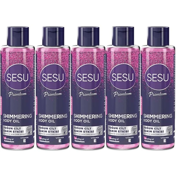 Sesu Simli Cilt Bakım Yağı 150ML (Shımmering Body Oıl) (5 Li Set) ürün görseli 1