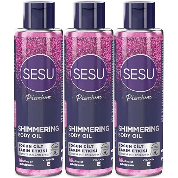 Sesu Simli Cilt Bakım Yağı 150ML (Shımmering Body Oıl) (3 Lü Set) ürün görseli 1