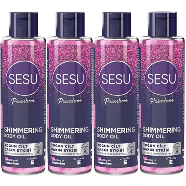 Sesu Simli Cilt Bakım Yağı 150ML (Shımmering Body Oıl) (4 Lü Set) ürün görseli 1
