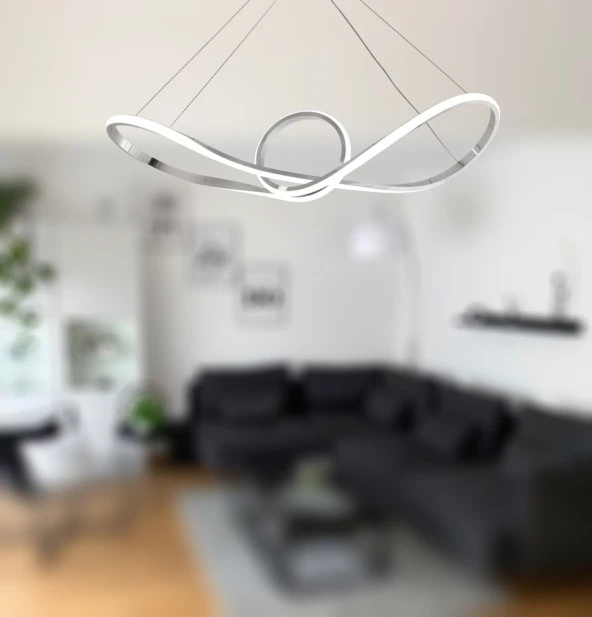 TT Aydınlatma TT002-KR  Papyon Modeli Krom Kaplama Led Avize - Resim 2