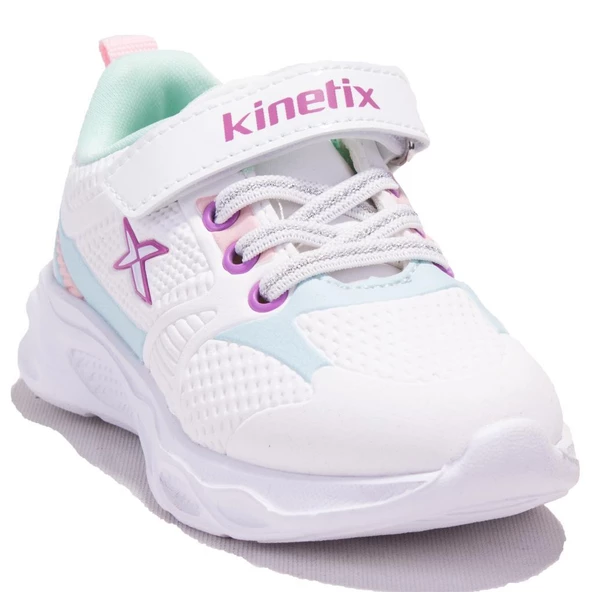 Kinetix Lıster Pu Beyaz Yeşil Ortopedik Günlük Kız Çocuk Spor Ayakkabı ürün görseli 1