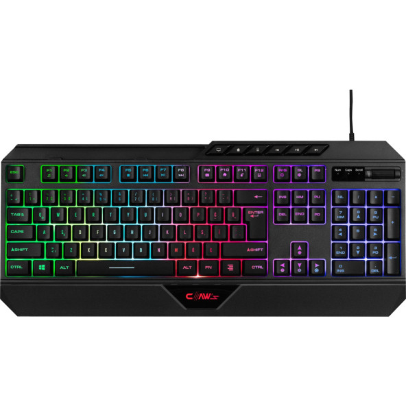 Claw's Nexus K1 RGB Full Membran 104 Tuşlu Ekstra Multimedya / Rollover Ses Kontrol Mekanizmalı & Claw's Reflex Örgü Kablolu Gaming Klavye ürün görseli 1