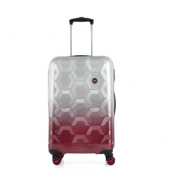 ÇÇS London 5226 Orta Boy Valiz Bordo Beyaz ürün görseli 1