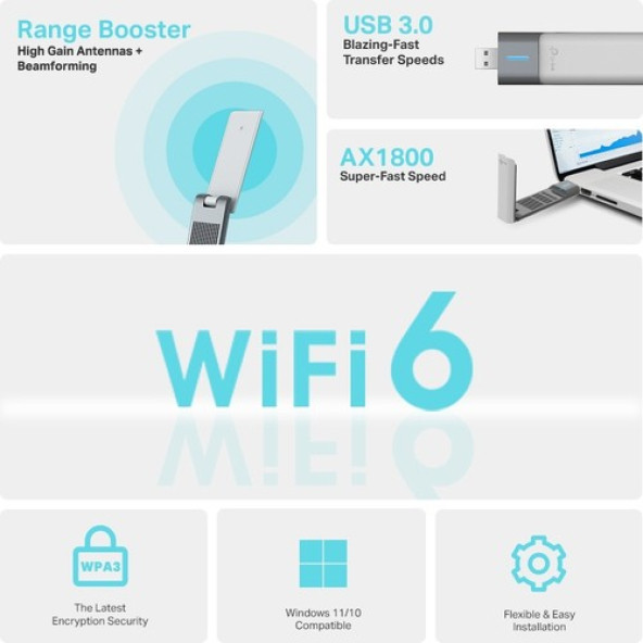 TP-Link Archer TX20UH 1800 Mbps Kablosuz Ağ Adaptörü - Resim 4