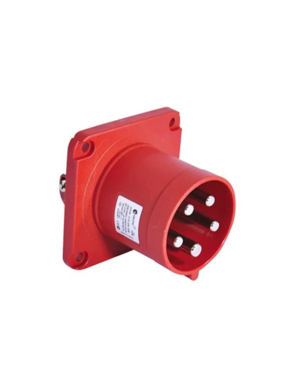 Tp Electric 3133-320-1600 5X63A Düz Makine Fişi 100X100 Vidalı IP44 ürün görseli 1