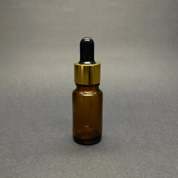 10 Ml Amber Cam Damlalıklı Şişe , Gold Metalik Kapak , 10 Cc Kahverengi Cam Damlalıklı Şişe x 6 Adet ürün görseli 1
