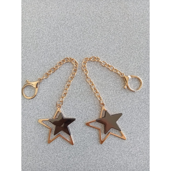 2 Adet Gold Metal Yıldız Sallantı Çanta Süsü ürün görseli 1