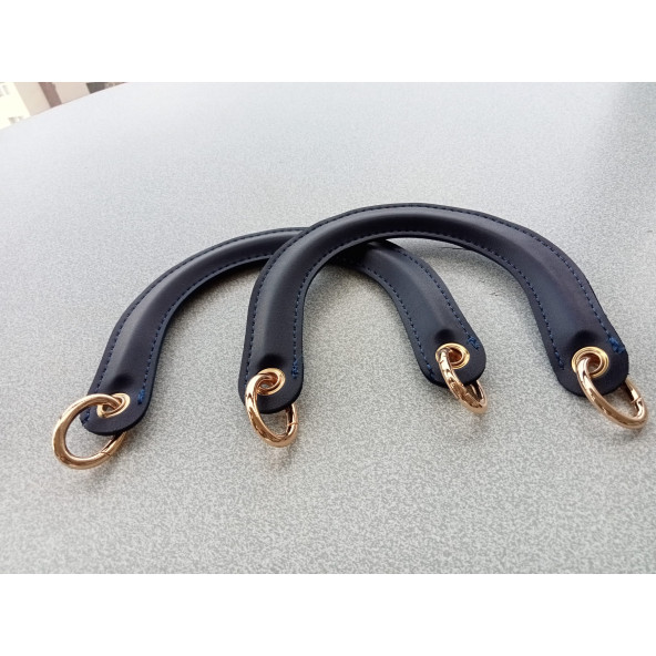 Fold Uçları Oval Yaylı Halkalı LACİVERT Çanta Sapı - Resim 4