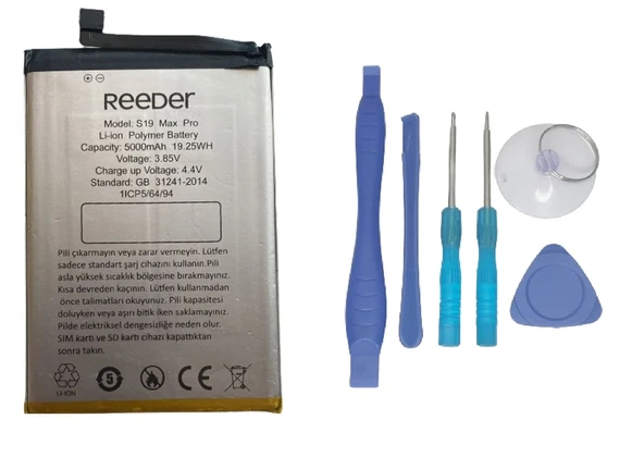 Reeder S19 MAX PRO Batarya Pil Sıfır Orijinal + TAMİR SETİ ürün görseli 1