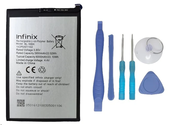 Infinix HOT 11 PLAY Batarya Pil Sıfır Orijinal + TAMİR SETİ ürün görseli 1