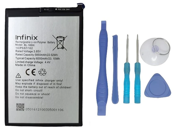 Infinix HOT 10 PLAY Batarya Pil Sıfır Orijinal + TAMİR SETİ ürün görseli 1