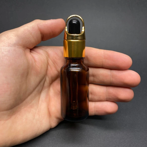20Ml Amber Cam Damlalıklı Şişe , Sepet Model Metalik Kapak , 20 Cc Cam Damlalıklı Şişe x 6 Adet ürün görseli 1