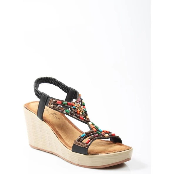 GUJA 24Y156-2 DOLGU TOPUK TAŞLI KADIN SANDALET ürün görseli 1