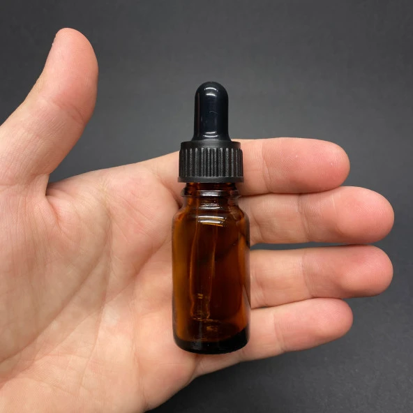 10Ml Kahverengi Cam Damlalıklı Şişe , Siyah Plastik Kapak , 10Cc Amber Cam Damlalıklı Şişe x 6 Adet ürün görseli 1