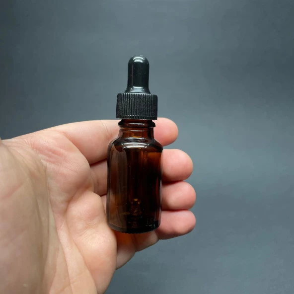 15Ml Kahverengi Cam Damlalıklı Şişe , Siyah Plastik Kapak , 15Cc Amber Cam Damlalıklı Şişe x 6 Adet ürün görseli 1
