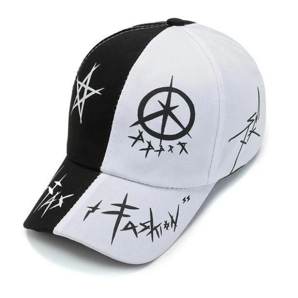 Valkyrie Trucker Şapka Unisex Metal Tokalı Ayarlanabilir Beyzbol Siyah Beyaz ürün görseli 1