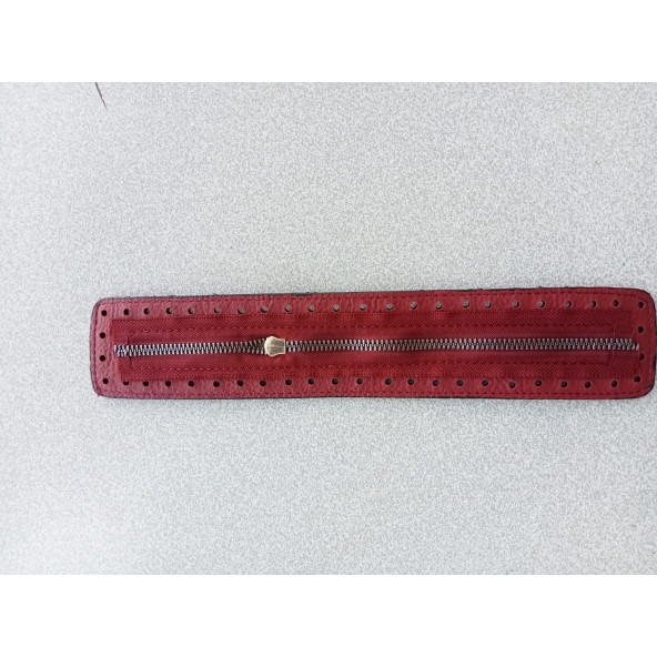 Likya BORDO 30/5 cm Deri Çanta Fermuarı ürün görseli 1