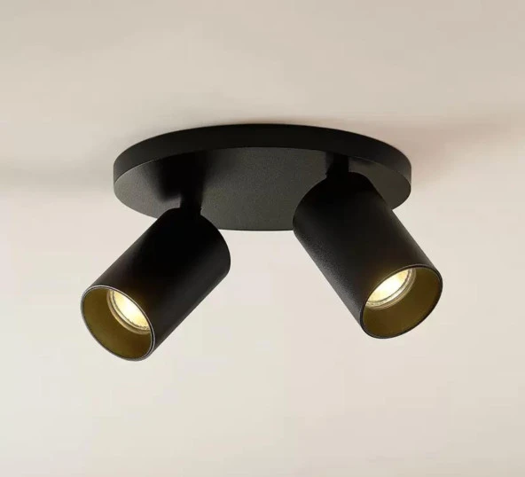 MYLİGHTS   ikili modern led avize panasonıc led ampullü hareketli siyah metal gövde avize ürün görseli 1