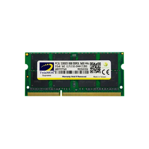 TWINMOS 8GB DDR3 1600 MHz NOTEBOOK RAM MDD38GB1600N 1.5volt ürün görseli 1