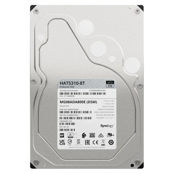 SYNOLOGY 8TB HAT5310-8T 256MB 7200RPM ENTERPRISE SATA-3 NAS DİSKİ ürün görseli 1