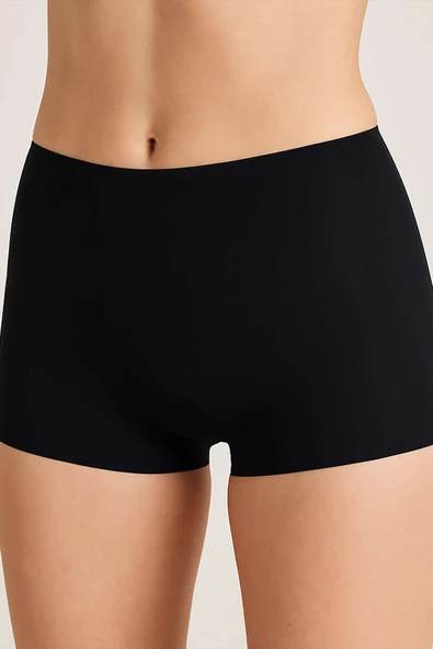 Siyah Lazer Kesim İz Yapmaz Short ürün görseli 1