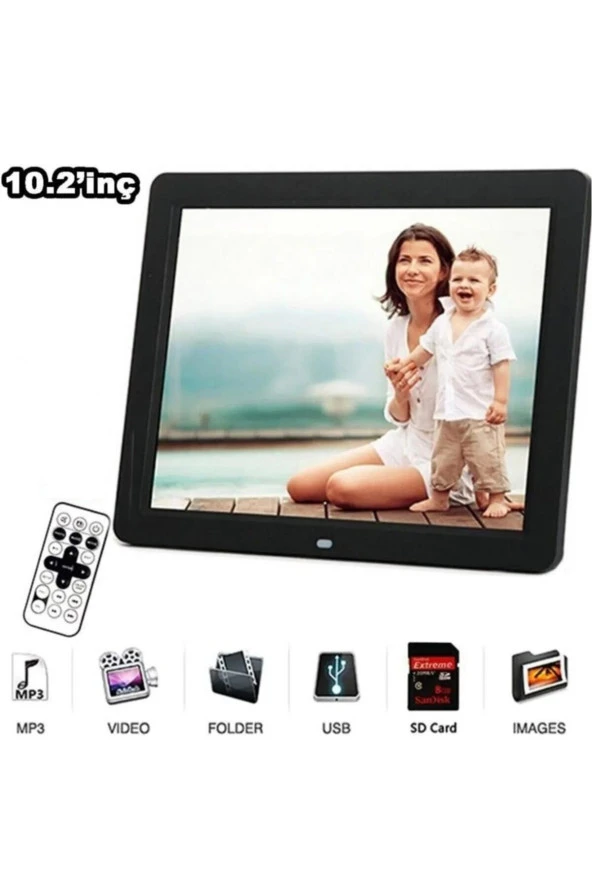 Kingboss 10 Inç Lcd Ekran Dijital Fotoğraf Çerçevesi Müzik Çalma Video+mp3 ürün görseli 1