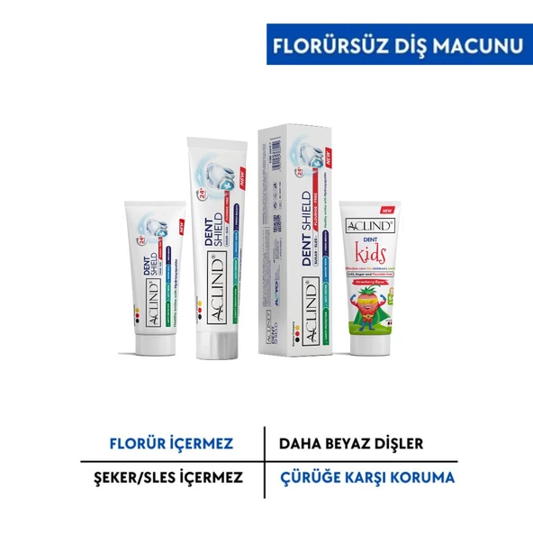 Aclind Aile Diş Macun Seti - Dent Shield 15 ml +100 ml + Dent Kids 15 ml ürün görseli 1