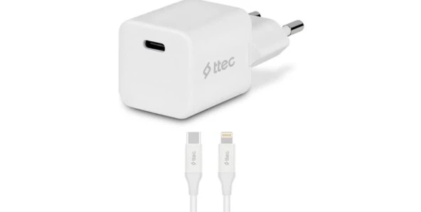 Ttec SmartCharger 20W PD Seyahat Hızlı Şarj Aleti + USB-C - Lightning 150 Cm Kablo Beyaz ürün görseli 1