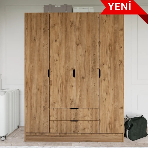 Midoser Atlas 4 Kapılı 2 Çekmeceli Gardırop ürün görseli 1