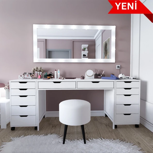 Midoser Duru Makyaj Masası Seti ( Ayna Hariç) - 200 Cm ürün görseli 1
