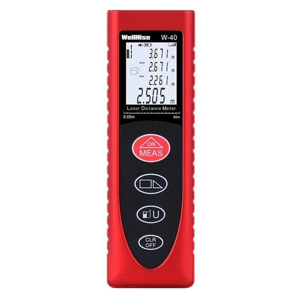 WellHise W-40 40 Metre Lazer metre Mesafe Ölçer ürün görseli 1