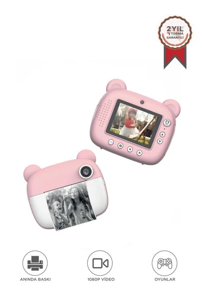 Dijital Fotoğraf Makinesi Çocuk Termal Resim Kağıt Baskılı Yazıcı Kamera Makinesi CMR14 Pembe ürün görseli 1