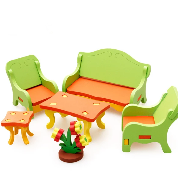 Periboia 3D Ahşap Puzzle - Salon Takımı - Resim 4