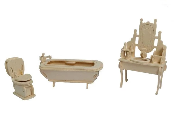 Periboia 3D Ahşap Puzzle - Banyo - Resim 4
