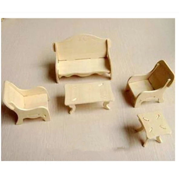 Periboia 3D Ahşap Puzzle - Salon Takımı - Resim 2