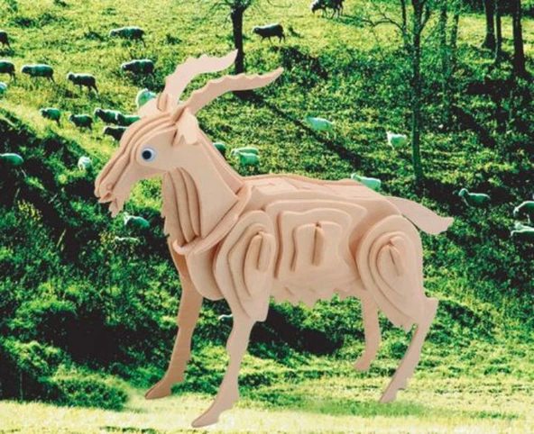 Periboia 3D Ahşap Puzzle - Keçi ürün görseli 1