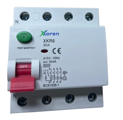 XKOREN 4X80A 30MA 6KA Kaçak Akım RÖLESİ XKR64P-30-80 ürün görseli 1