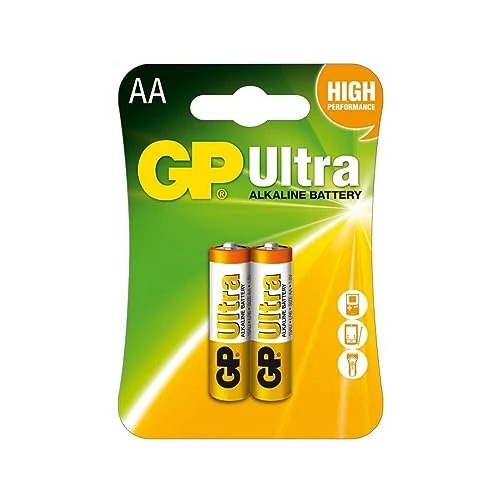 Gp Batteries Gp15Au Ultra Alkalin Lr6/E91/Aa Kalem Pil, 1.5 Volt, 2'Li Kart ürün görseli 1
