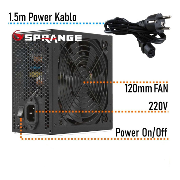 prange 700W 80 Plus Bronze Power Supply PS700-80P Psu - Resim 4
