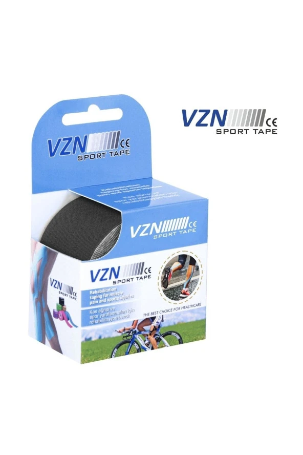 Vzn Sport Tape Sport Tape Sporcu Ağrı Bandı 5m X 5cm Siyah 4 Adet ürün görseli 1