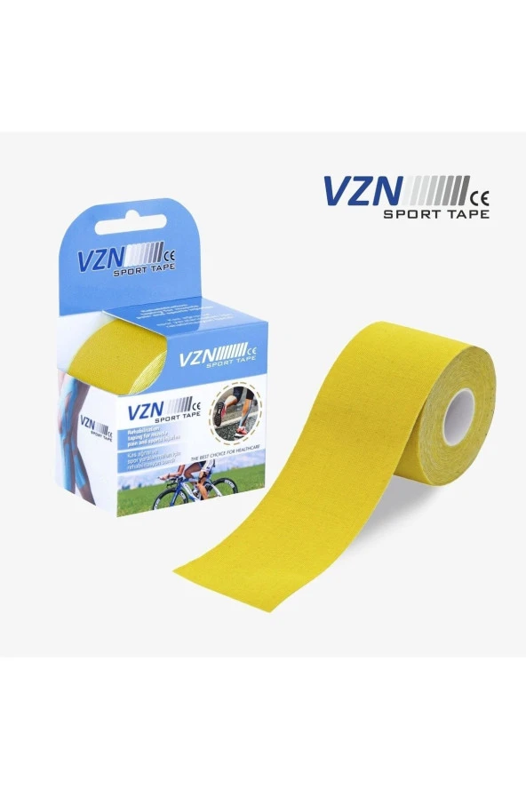 VZN Tape Sarı Renk Sport Tape Ağrı Bandı 5 Metre X 5 Cm ürün görseli 1