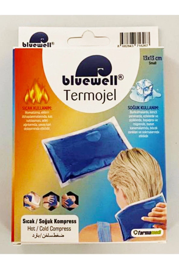 BLUEWELL Sıcak Soğuk Termojel Kompres Buz Jel Termojel 13 X 13 Cm Küçük Boy Termojel 13 X 13 Cm ürün görseli 1
