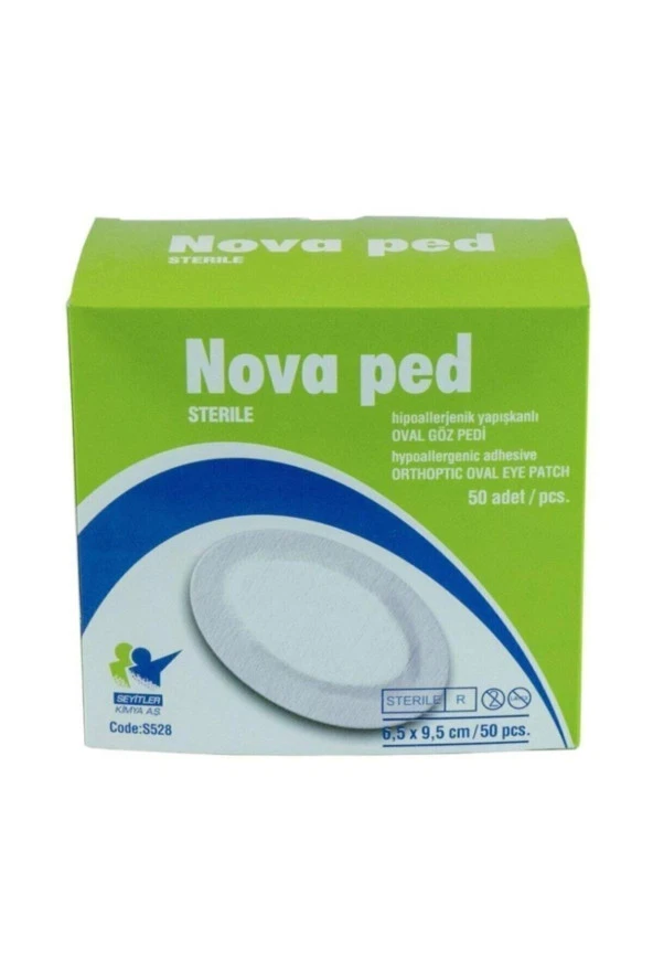 Nova Ped Hipoallerjenik Yapışkanlı Oval Göz Pedi 6,5 X 9,5 Cm 50 Li (1 Paket 50 Adet) Yetişkin ürün görseli 1