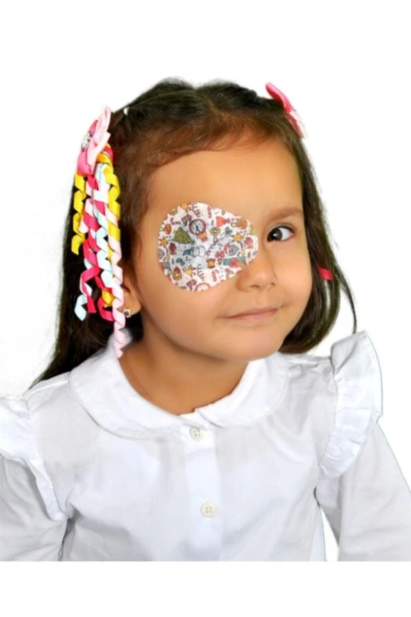 Happy Eyes Çocuk Göz Kapama Bandı 100'lük Kutu Göz Pedi Göz Bandı ürün görseli 1