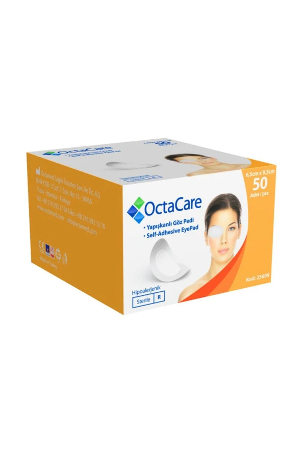OCTACARE Hipoalerjenik Steril Göz Pedi 6.5cm x 9.5cm 50 Adet - 3 Kutu ürün görseli 1
