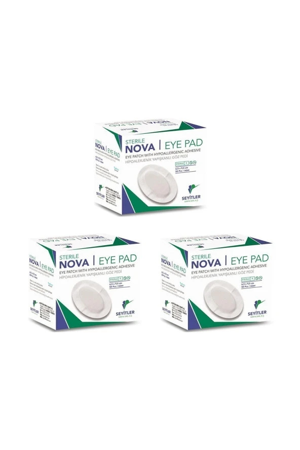 NOVA Ped Yetişkin Göz Kapama Bandı Göz Pedi 6,5x9,5cm 150 Adet (3 kutu) ürün görseli 1