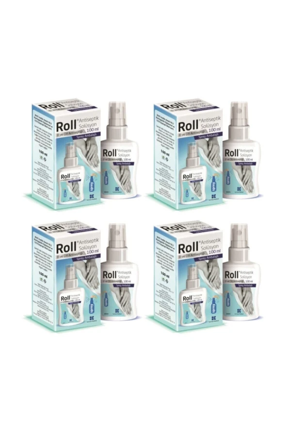 ROLL Antiseptik Solüsyon Spreyi El Ve Cilt Dezenfektanı 100 ml 4 Adet ürün görseli 1