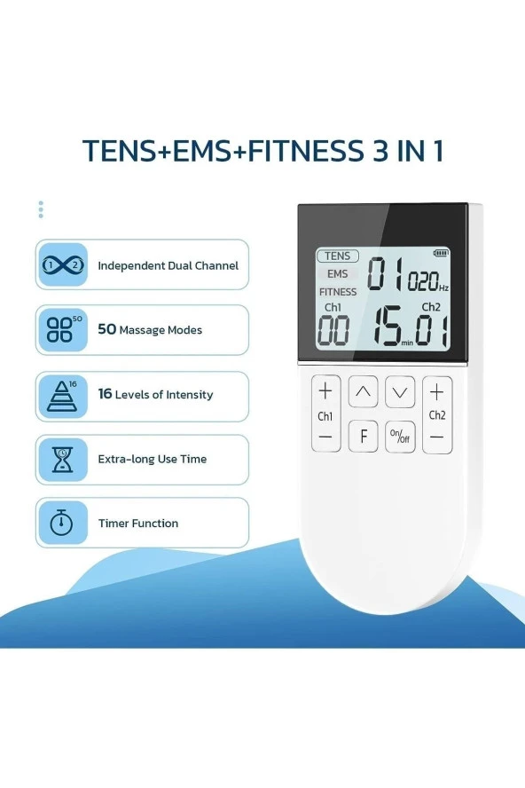 IRON KTR-2610 Fizik Tedavi Şarjlı TENS + EMS + MASAJ Cihazı + Taşıma Kabı ürün görseli 1