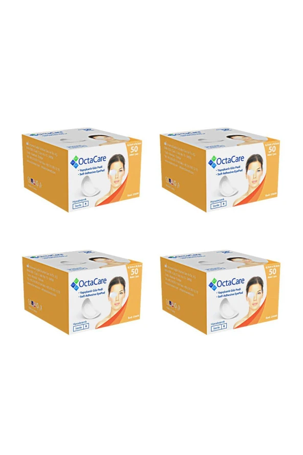 OCTACARE Steril Göz Pedi 6.5cm X 9.5 Cm 50'li - 4 Kutu ürün görseli 1
